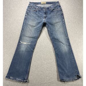 BKE Jeans‎ Mens 32x29 Fulton Blue Denim Whiskered Thrashed Distressed Streetwear